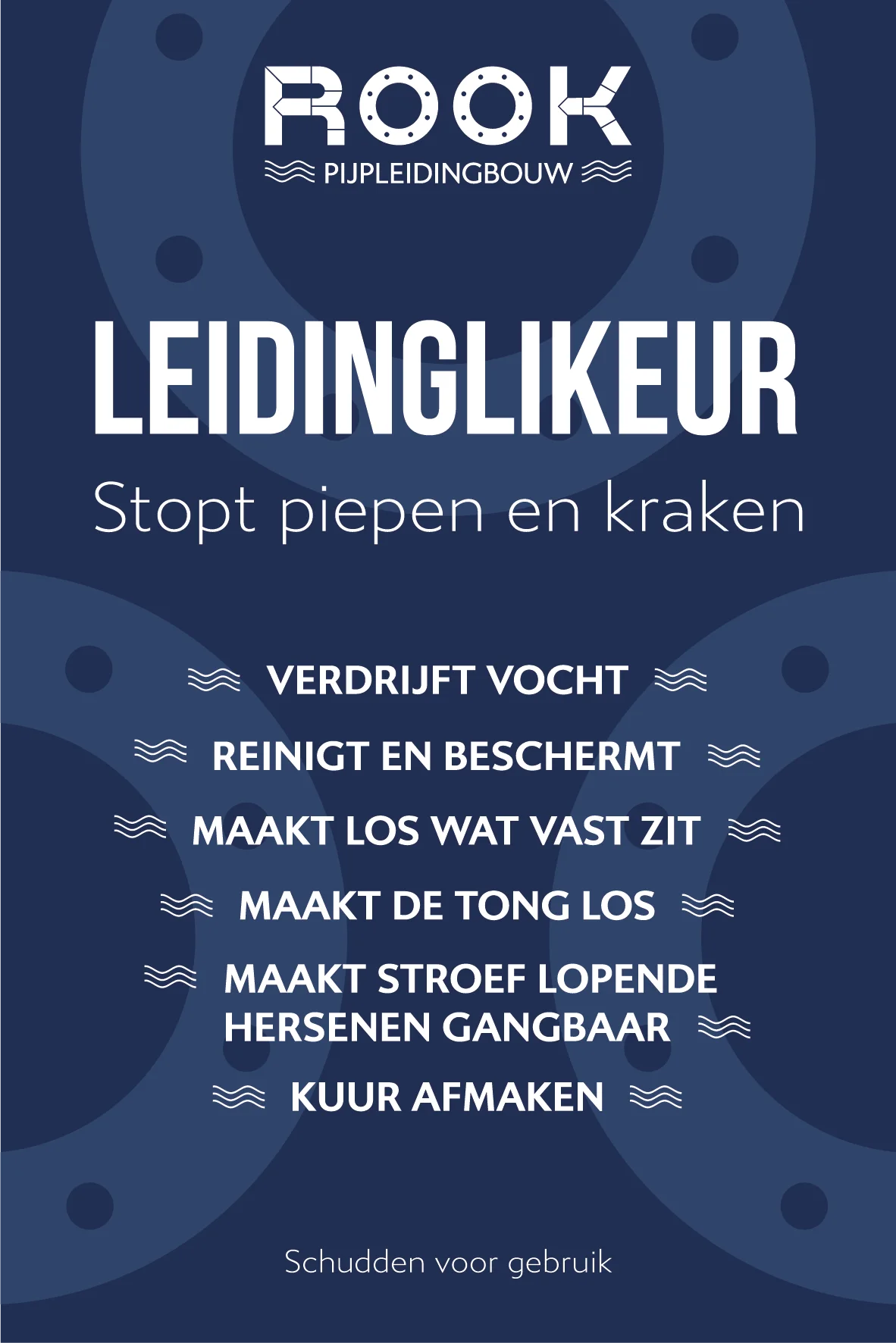 Origineel Leidinglikeur-etiketontwerp in de ROOK-huisstijl
