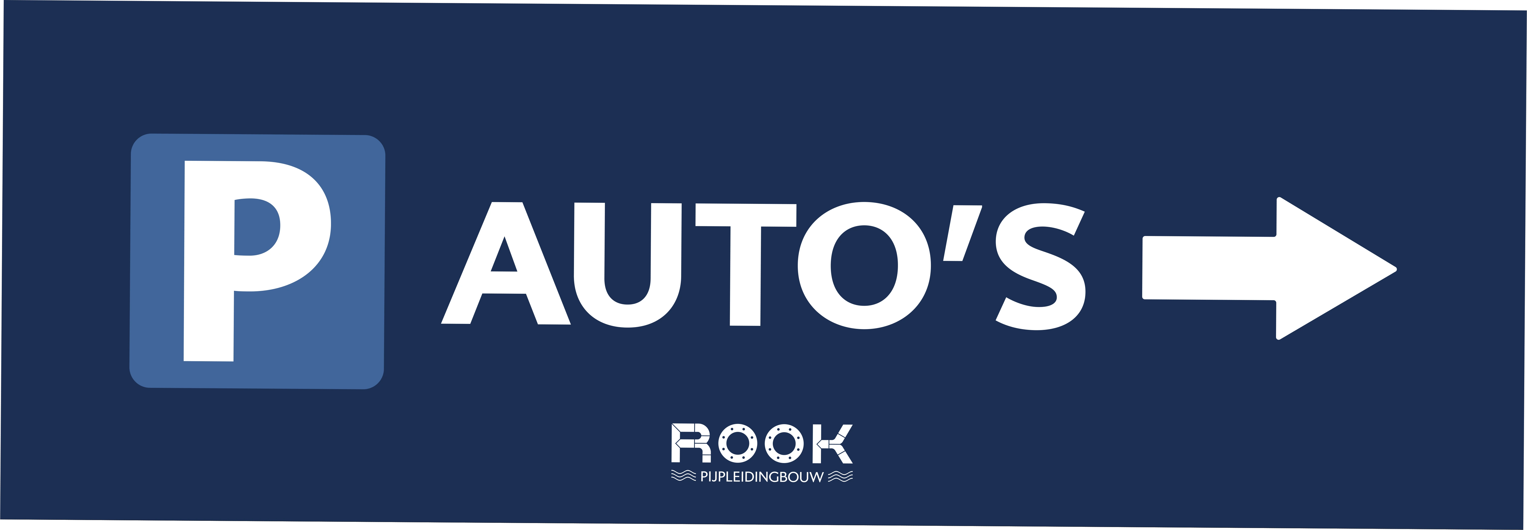 Parkeerbanner voor auto’s naar rechts
