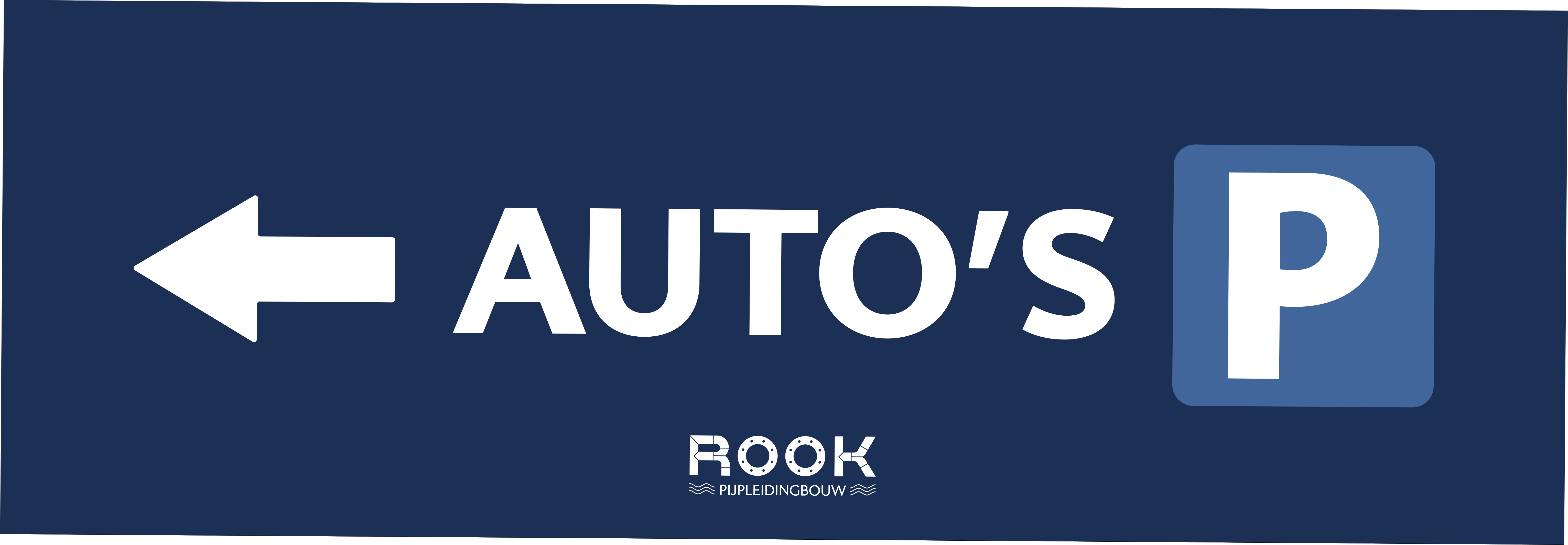 Parkeerbanner voor auto’s naar links